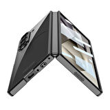 Galaxy Z Fold 6 Kılıf Zore Full Camlı Kıpta Kapak-Siyah
