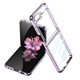 Galaxy Z Flip 6 Kılıf Zore Full Camlı Kıpta Kapak-Mor