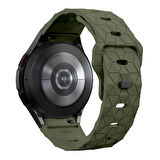 Galaxy Waych 5 44mm Zore KRD-116 20mm Futbol Desenli Spor Tasarımlı Silikon Kordon-Turuncu
