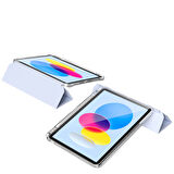 iPad 10.9 2022 (10.Nesil) Kılıf Magnetik Ayrılabilen Airbagli ​ARTH Sliding Tablet Kılıfı - Gri