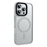 Apple iPhone 16 Pro Max Kılıf Mat Arka Yüzey Wireless Şarj Özellikli Zore Flet Magsafe Kapak-Rose Go