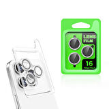 Apple iPhone 16 Pro Zore CL-07 Kamera Lens Koruyucu-Gümüş