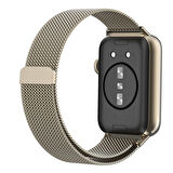 Huawei Watch Fit 3 Zore KRD-01 Metal Kordon-Gold