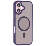 iPhone 16 Plus Kılıf Magsafe Şarj Özellikli Mat Arka Yüzey Zore Sio Kapak-Derin Mor