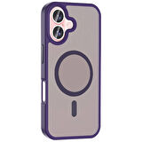 Vendas iPhone 16 Plus Kılıf Magsafe Şarj Özellikli Mat Arka Yüzey Zore Sio Kapak-Koyu Yeşil