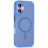 Vendas iPhone 16 Plus Kılıf Magsafe Şarj Özellikli Mat Arka Yüzey Zore Sio Kapak-Sarı