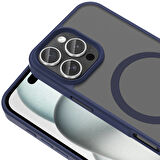 iPhone 16 Pro Max Kılıf Magsafe Şarj Özellikli Mat Arka Yüzey Zore Sio Kapak-Derin Mor