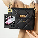 Galaxy Z Flip 6 Kılıf Zore Z Harfli Yüzüklü Kıpta Kapak-Lila