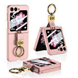 Galaxy Z Flip 6 Kılıf Zore Z Harfli Yüzüklü Kıpta Kapak-Pembe