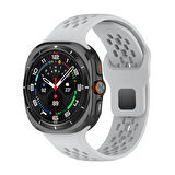 Galaxy Watch Ultra 47mm Zore KRD-119 Delikli Tasarım Silikon Kordon-Gri