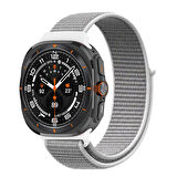 ​​Galaxy Watch Ultra 47mm Zore KRD-03 Hasır Kordon-Beyaz