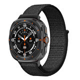 ​​Galaxy Watch Ultra 47mm Zore KRD-03 Hasır Kordon-Koyu Siyah