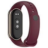 Xiaomi Mi Band 8 Serisi Klasik Kordon Silikon Strap Kayış-Lila
