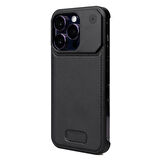 Apple iPhone 14 Pro Kılıf Magsafe Şarj Özellikli Mekanizmalı Koku Hazneli Zore Mostar Kapak-Siyah