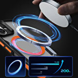 iPhone 16 Plus Uyumlu Magsafe Şarj Özellikli Renkli Kenar Airbag Şeritli Zore Lamer Kapak-Siyah