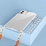 iPhone 11 Kılıf AirBagli Takılabilir Askı Aparatlı Zore Snap Silikon Kapak-Şeffaf