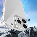 iPhone 14 Pro Kılıf AirBagli Takılabilir Askı Aparatlı Zore Snap Silikon Kapak-Şeffaf