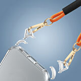 iPhone 16 Pro Kılıf AirBagli Takılabilir Askı Aparatlı Zore Snap Silikon Kapak-Şeffaf