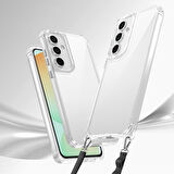 Galaxy A55 Uyumlu Airbagli Takılabilir Askı Aparatlı Zore Snap Silikon Kapak-Şeffaf