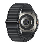 ​​Galaxy Watch Ultra 47mm Zore KRD-120 Naylon Kumaş Hasır Örgülü Kordon-Siyah