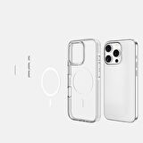 iPhone 16 Pro Kılıf Magsafe Şarj Özellikli Kamera Korumalı Zore Kripto Kapak-Şeffaf
