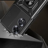 Oppo A60 Uyumlu Magnetik Standlı Kamera Korumalı MKST Sürgülü Vega Kapak-Mavi