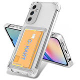 Samsung Galaxy S24 FE Kılıf Airbag Tasarımlı Şeffaf Kartlıklı G-Kart Kapak