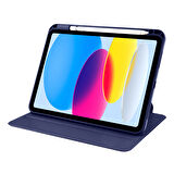 iPad 11.Nesil 2025 Kılıf ​İNC Termik Kalem Bölmeli Dönebilen Standlı Kılıf - Lila
