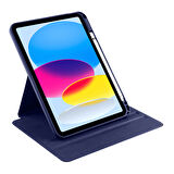 iPad 11.Nesil 2025 Kılıf ​İNC Termik Kalem Bölmeli Dönebilen Standlı Kılıf - Lila