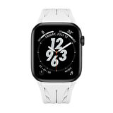 Apple Watch 7 45mm KRD-127 Metal Tokalı Silikon Kordon-Kırmızı