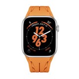 Apple Watch 10 46mm KRD-127 Metal Tokalı Silikon Kordon-Turuncu