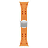 Apple Watch 10 46mm KRD-127 Metal Tokalı Silikon Kordon-Turuncu
