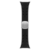 Apple Watch 44mm KRD-127 Metal Tokalı Silikon Kordon-Siyah