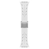 Apple Watch 7 45mm KRD-127 Metal Tokalı Silikon Kordon-Beyaz