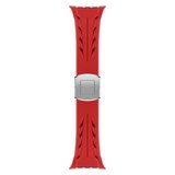 Apple Watch Ultra 49mm KRD-127 Metal Tokalı Silikon Kordon-Beyaz