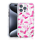 iPhone 14 Pro Max Uyumlu Kılıf Magsafe Şarj Özellikli Zore Stilo Kapak-Pembe-Mavi