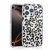 iPhone 15 Pro Max Uyumlu Kılıf Magsafe Şarj Özellikli Zore Jago Kapak-Siyah-Kahverengi