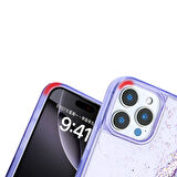 iPhone 16 Pro Uyumlu Kılıf Sıvılı Simli Şeffaf Arka Yüzey Zore Keto Silikon Kapak-Gümüş