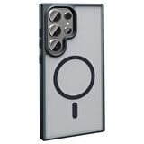 Galaxy S25 Ultra Uyumlu Kılıf Magsafe Şarj Özellikli Mat Arka Yüzey Zore Sio Kapak-Siyah