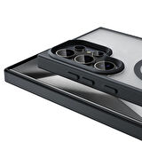 Galaxy S25 Ultra Uyumlu Kılıf Magsafe Şarj Özellikli Mat Arka Yüzey Zore Sio Kapak-Siyah