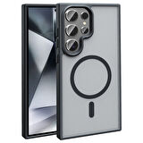 Galaxy S25 Ultra Uyumlu Kılıf Magsafe Şarj Özellikli Mat Arka Yüzey Zore Sio Kapak-Siyah