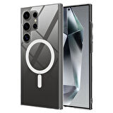 Galaxy S25 Ultra Uyumlu Kılıf Kamera Korumalı Magsafe Sert PC Zore Porto Kapak-Şeffaf