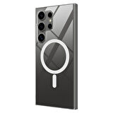 Galaxy S25 Ultra Uyumlu Kılıf Kamera Korumalı Magsafe Sert PC Zore Porto Kapak-Şeffaf