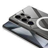 Galaxy S25 Ultra Uyumlu Kılıf Kamera Korumalı Magsafe Sert PC Zore Porto Kapak-Şeffaf