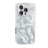 iPhone 16 Pro Max Uyumlu Kılıf Airbagli Parlak Taş Detay Tasarımlı Zore Esila Kapak-Beyaz