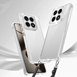 Xiaomi 14T Uyumlu Kılıf Airbagli Takılabilir Askı Aparatlı Zore Snap Silikon Kapak-Şeffaf