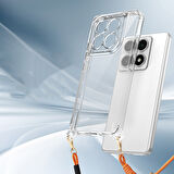 Xiaomi 14T Uyumlu Kılıf Airbagli Takılabilir Askı Aparatlı Zore Snap Silikon Kapak-Şeffaf