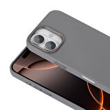 iPhone 16 Uyumlu Kılıf Magsafe Şarj Özellikli PU Deri Zore Adora Kapak-Gri