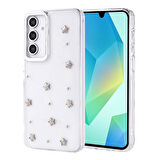 Galaxy A16 Kılıf Airbag Tasarımlı Simli Şeffaf Zore Kutup Kapak - Fiyonk