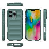 iPhone 16 Pro Kılıf Esnek TPU Oyuklu Arka Yüzey Tasarımlı Zore Etnik Silikon Kapak - Siyah